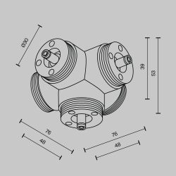 Пятиконечный коннектор для системы без ввода питания Maytoni   CA020L5C-B