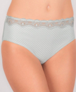 Трусы-слипы с высокой посадкой и кружевом (Размер: 56) (Цвет: светло-серый)