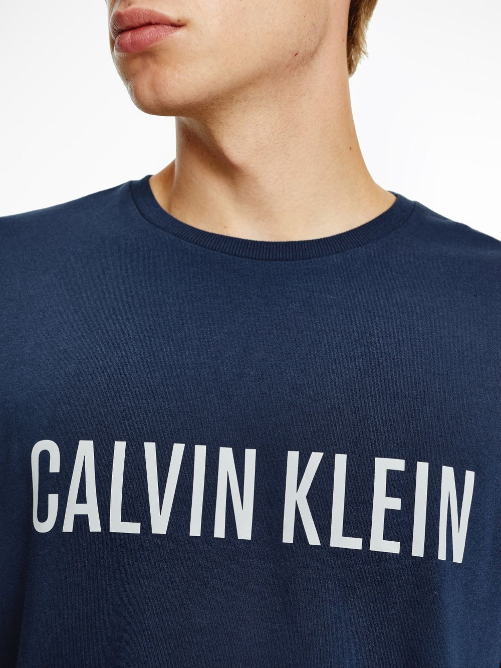 Мужская теннисная кофта Calvin Klein L/S Sweatshirt - blue shadow w/white