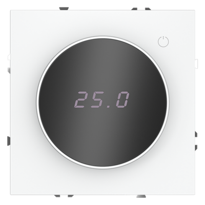 Терморегулятор электронный VOLTUM S70 с индикацией и датчиком, для теплого пола, (белый матовый)