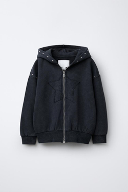 ZARA ТОЛСТОВКА С КАПЮШОНОМ, АНТРАЦИТОВО-СЕРЫЙ