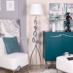 Светильник напольный торшер Monstera Deliciosa (Монстера) с абажуром Сити-2 Белый