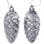 Ёлочные игрушки «Таинственное очарование» Шишки 9 см (набор 2шт), графит