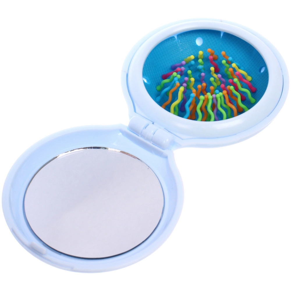 Расческа массажная складная «АМОР», микс 4 дизайна, 6,5*2см (PVC коробка)