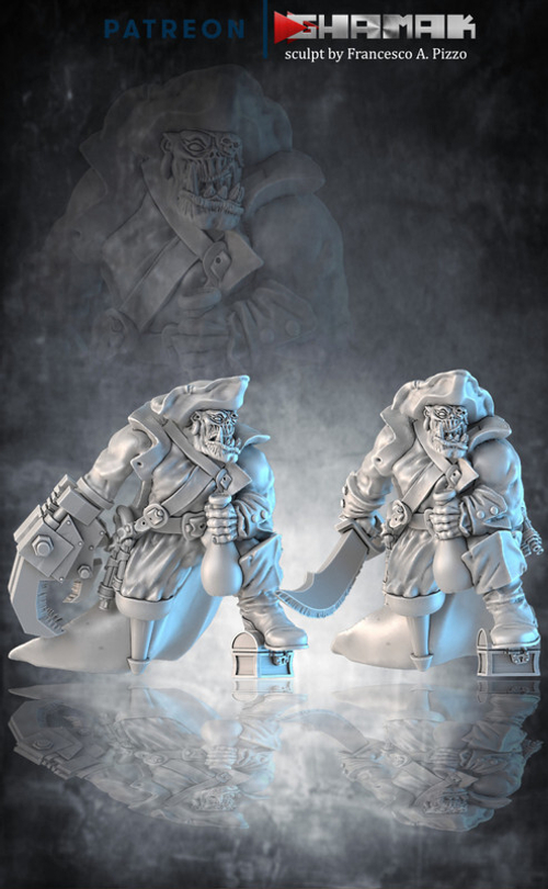 Orks Greenskins   Warboss Босс-Пират миниатюра для dnd, днд, pathfinder, фентези, Настольная игра, НРИ, Варгейм, РПГ