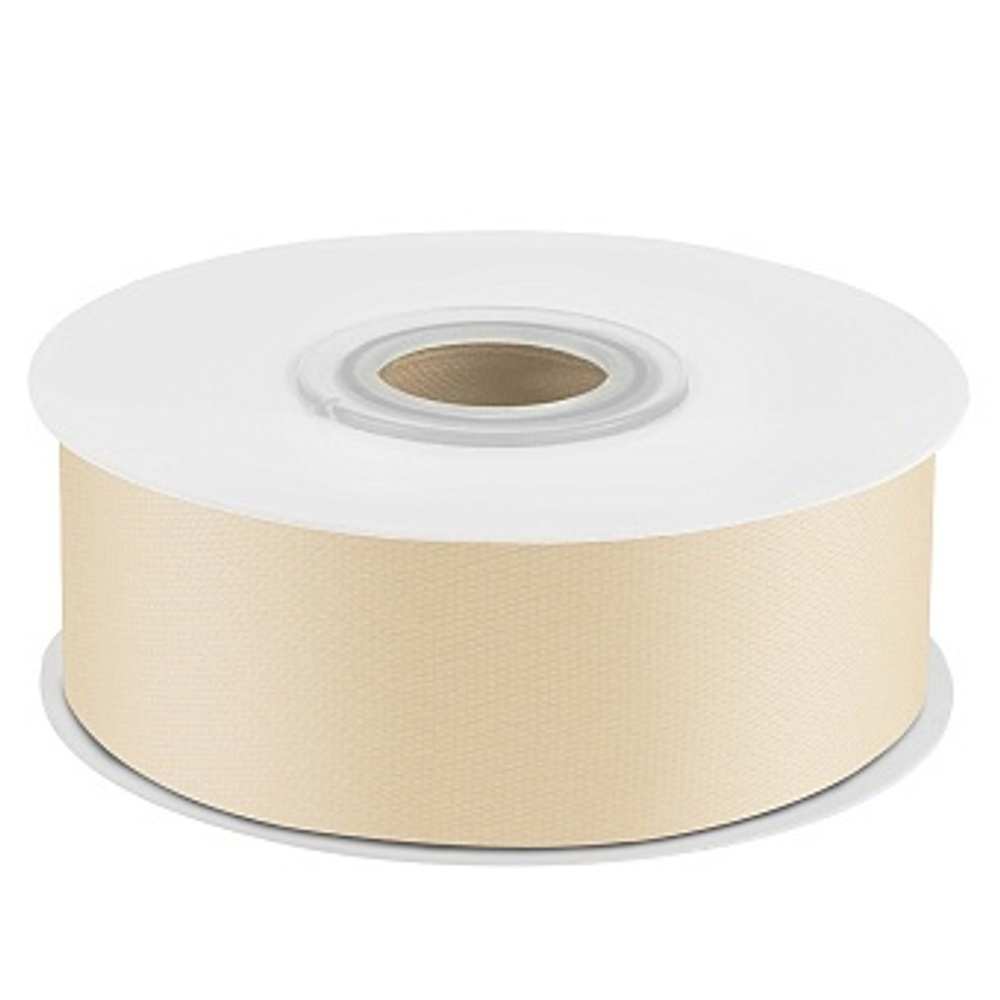 Лента атласная (2,5 см*22,85 м) Белое золото