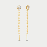 Серьги-продевки женские из розового золота 585 пробы без вставок (арт. 140069)