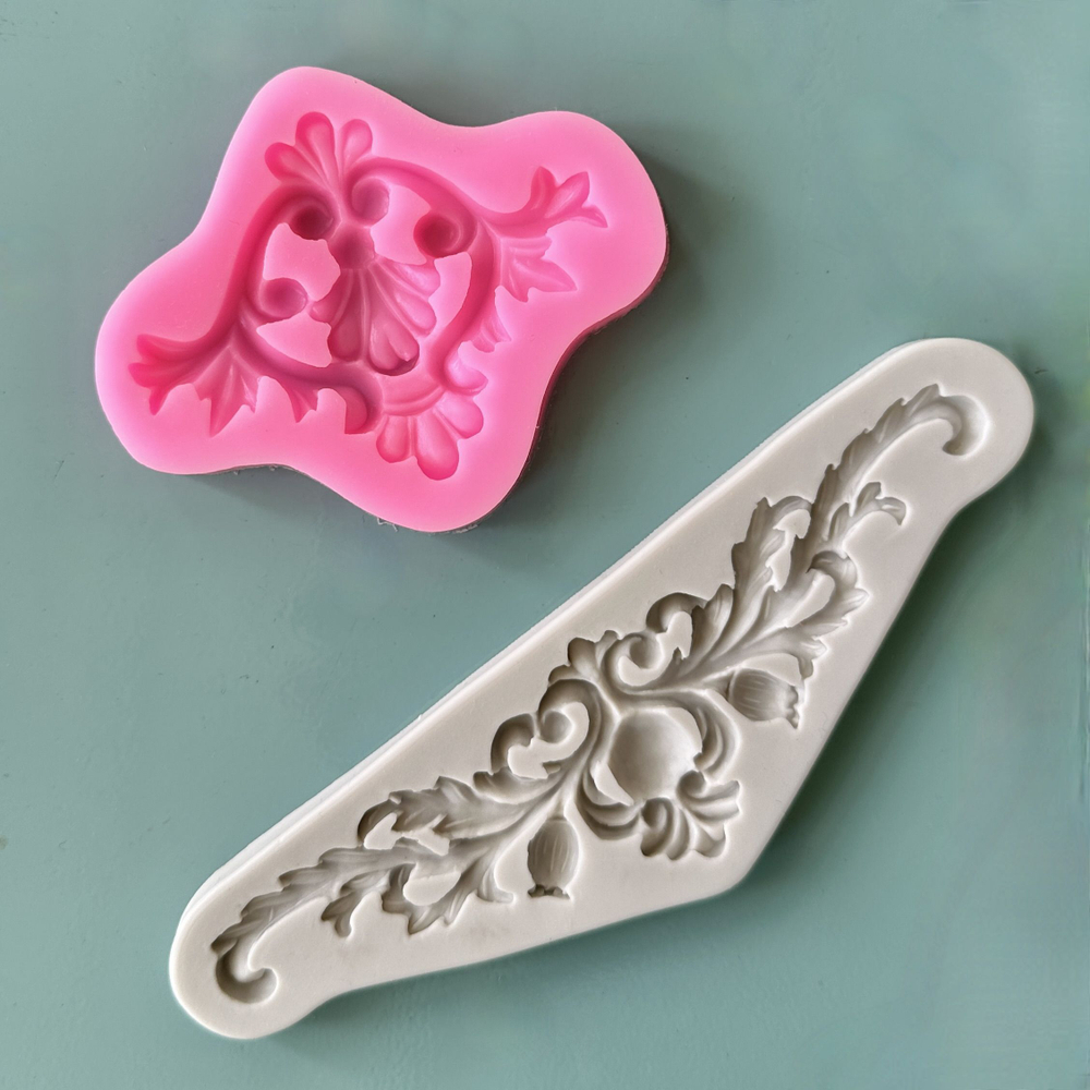 Молды силиконовые для творчества "Набор вензелей 2 молда. Лепнина 3" / Форма для вензелей из гипса, мыла, воска