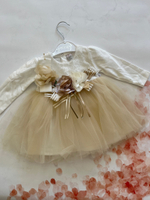 Платье с цветочком "Bulsen" KOD: 406 (Цвет: Бело-розовый, Размер: 80)