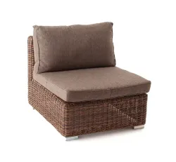 "Лунго" модуль диванный прямой с подушками, цвет коричневый