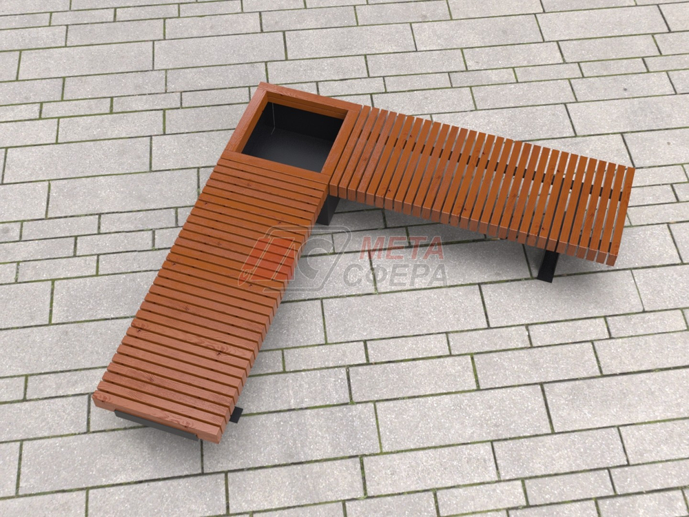 Лавка Rail Road 03 угловая с вазоном