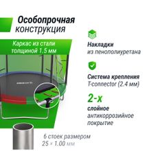 Батут UNIX Line Simple 10 ft (305 см) с внутренней защитной сеткой, цветной