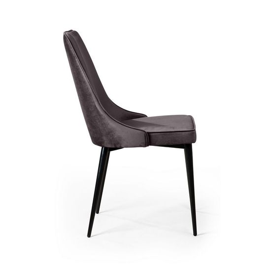 Стул Oliver, бархат антрацит 14/ чёрный конус