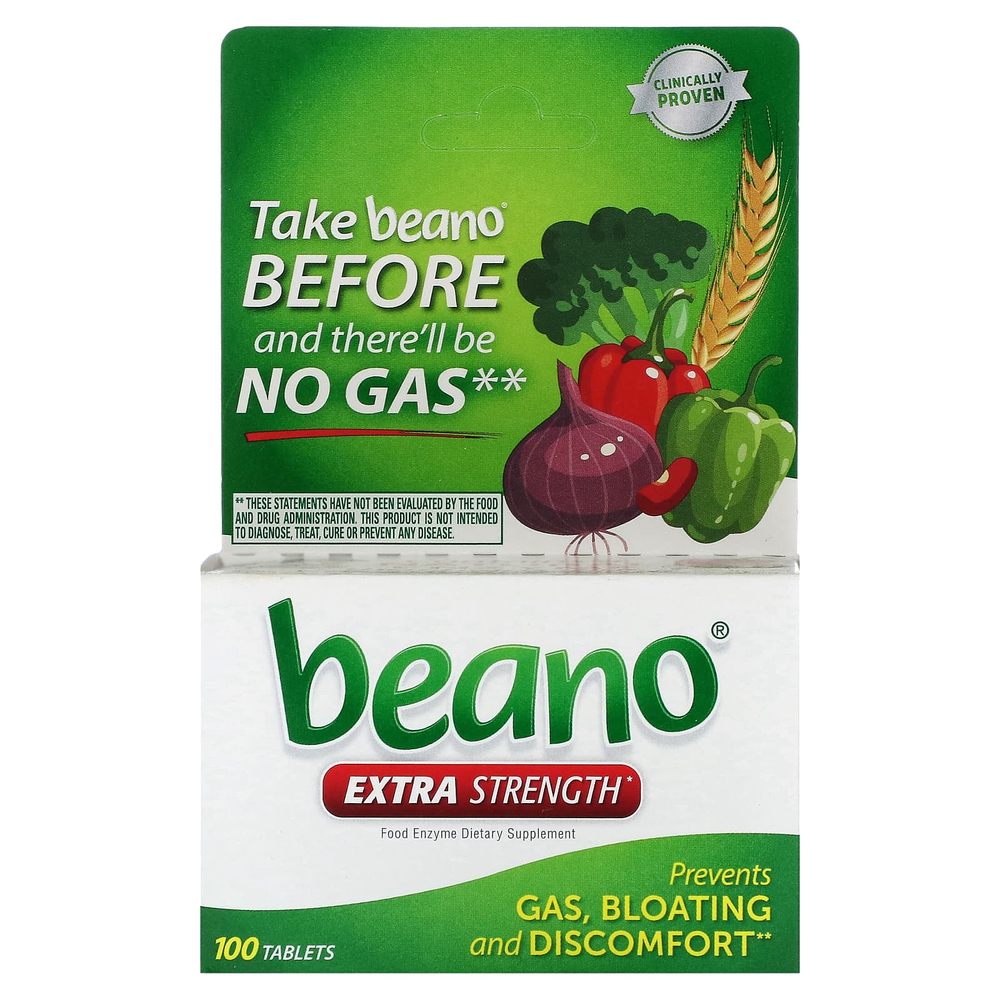 Beano, Extra Strength, 400 GALU, 100 таблеток