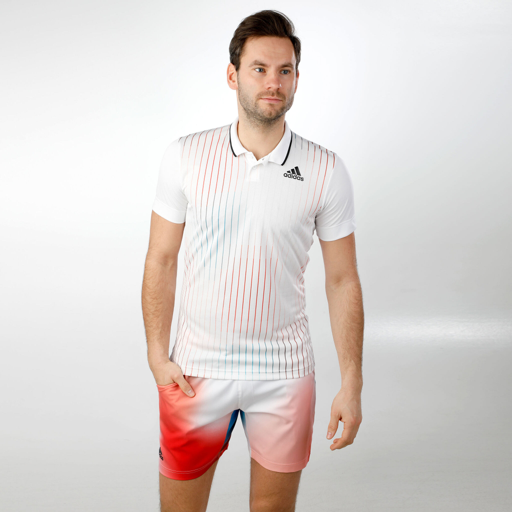 Мужское теннисное поло adidas Melbourne Polo Men - White, Multicoloured