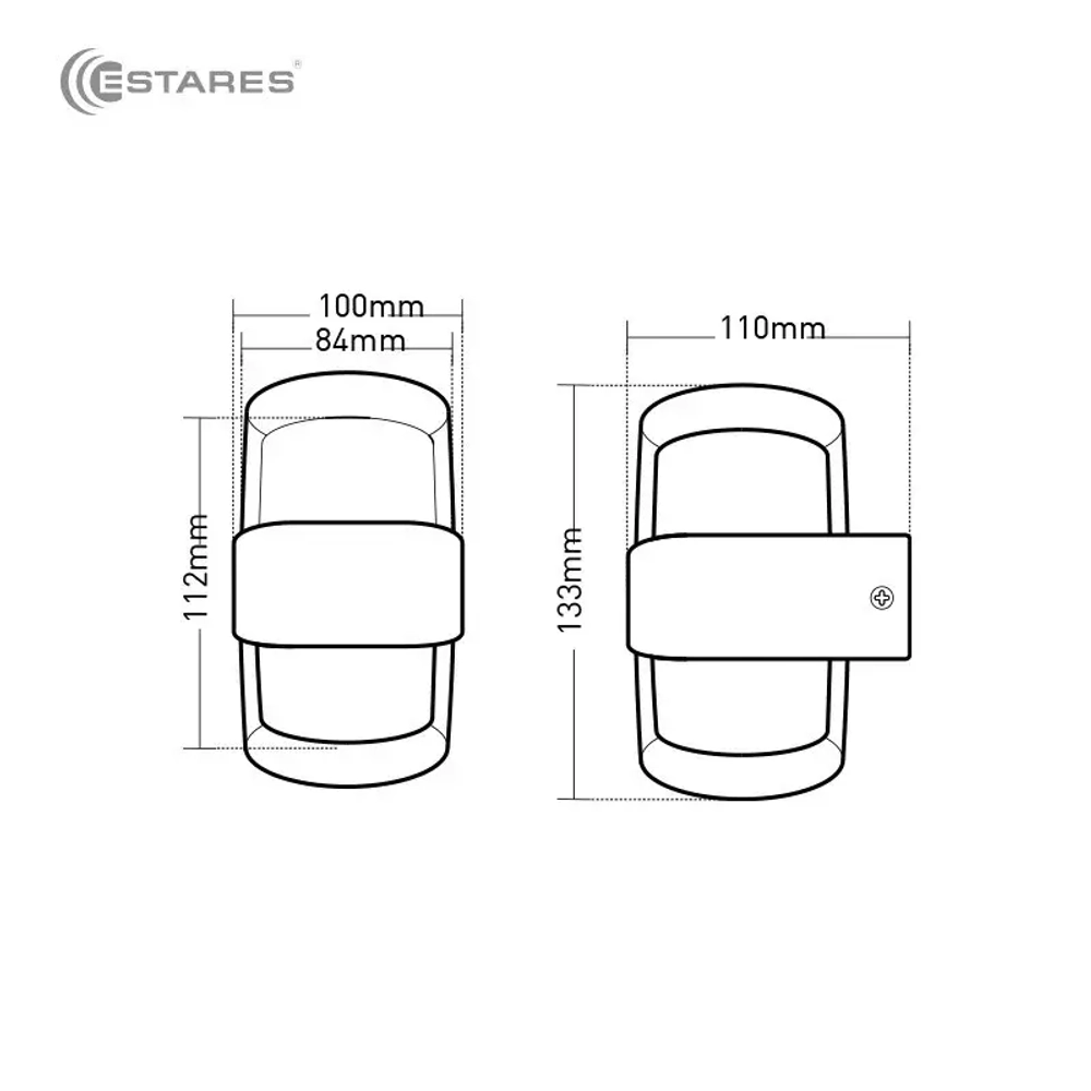 Светодиодный светильник,архитектурный,интерьерный  VALO 9W R-4000K-100x110x133-BLACK/CLEAR-220-IP54