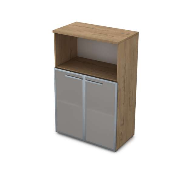 9ШД.017.5 Шкаф средний со стеклом и нишей (800*450*1245)