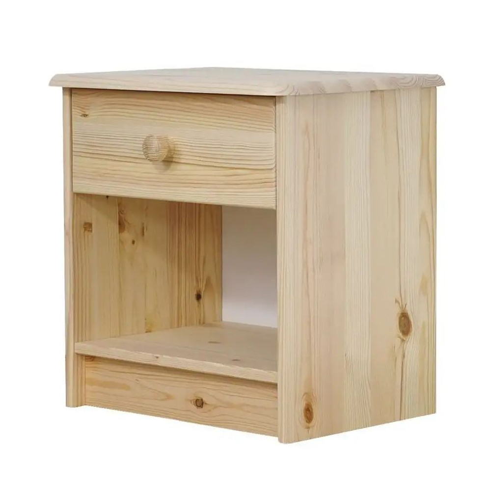 Тумба прикроватная Хаба 1 ящик, из массива сосны, в натуральной отделке