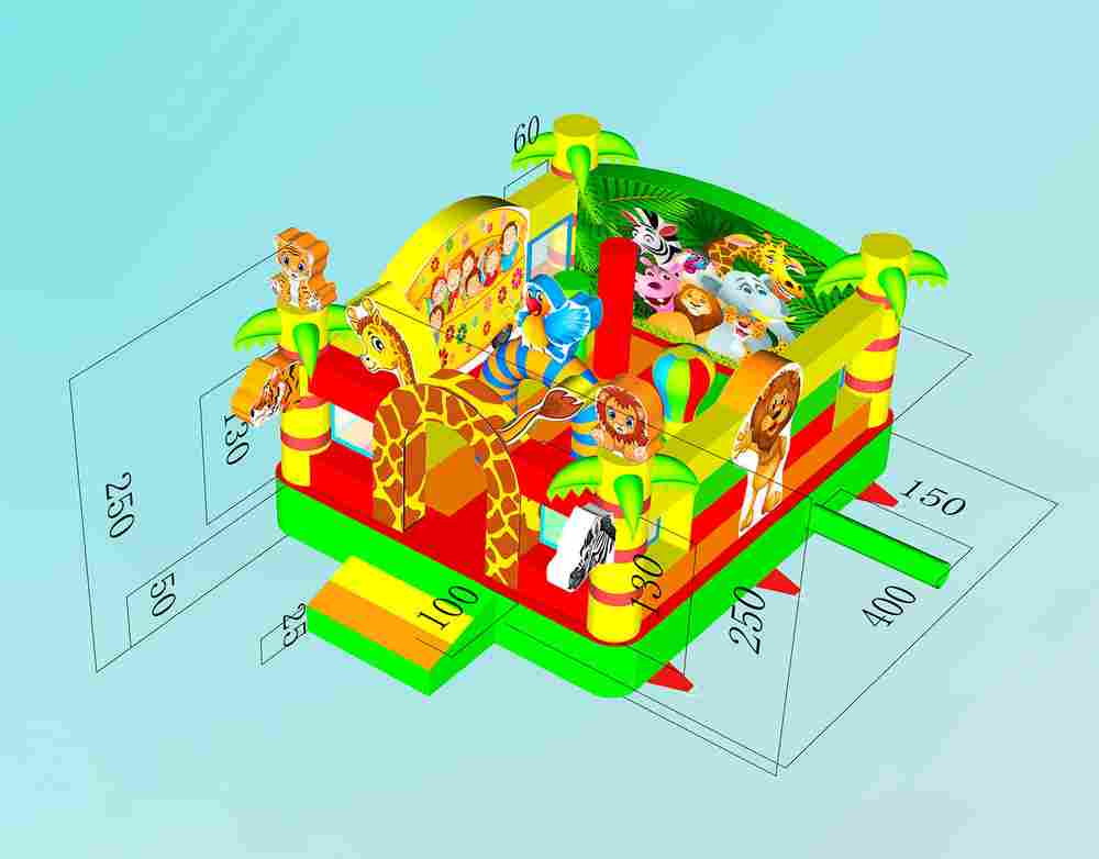 Коммерческий надувной батут «Сафари-экскурсия 2» 4x3.5x2,5 м