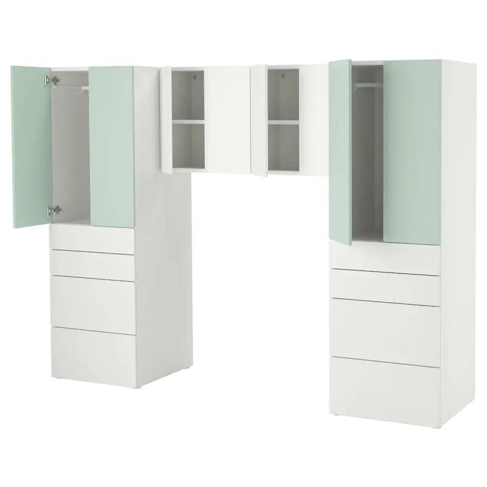 Гардероб - IKEA SMÅSTAD/SMASTAD/СМОСТАД ИКЕА,  181х240  см, белый/зеленый