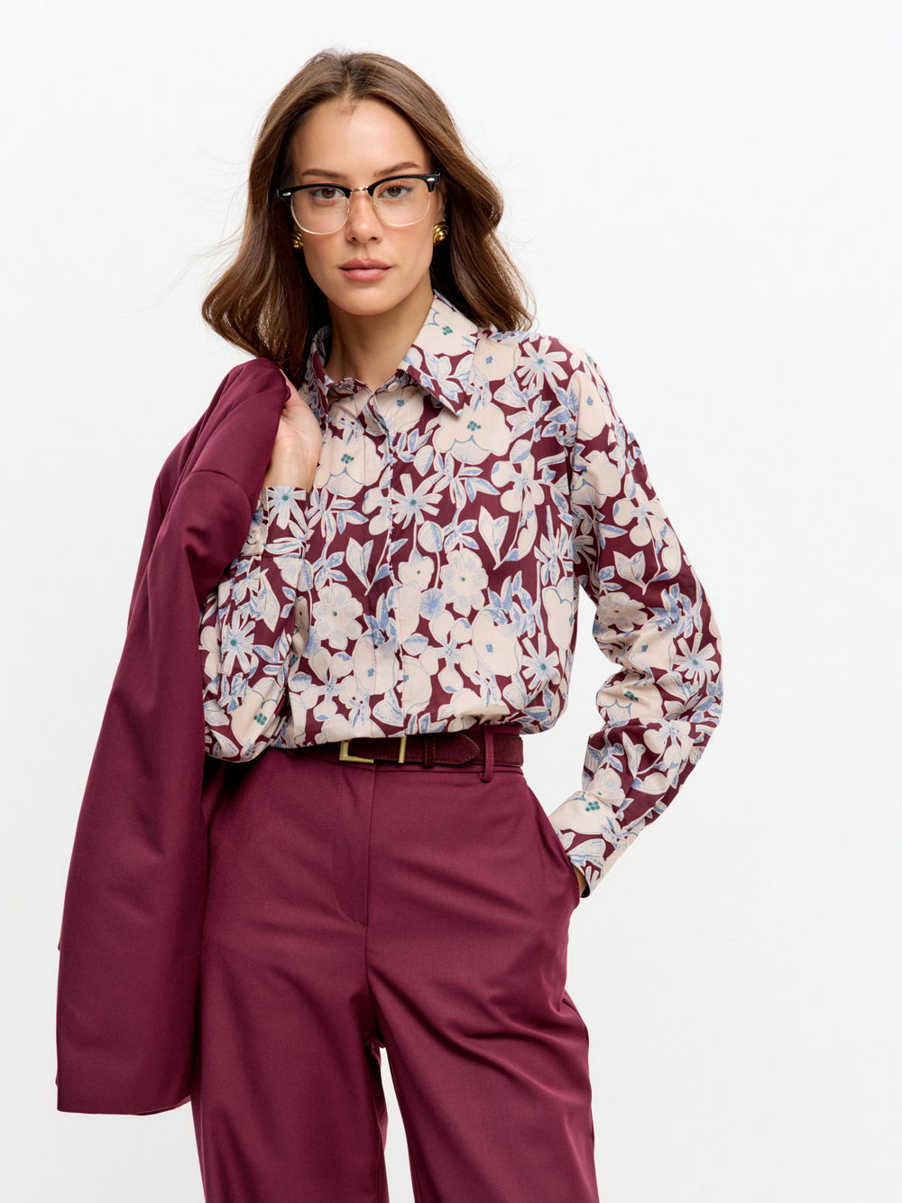 Рубашка с цветочным принтом
