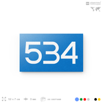 Номер на дверь 534, табличка на дверь для офиса, квартиры, кабинета, аудитории, склада, голубая 120х70 мм, Айдентика Технолоджи