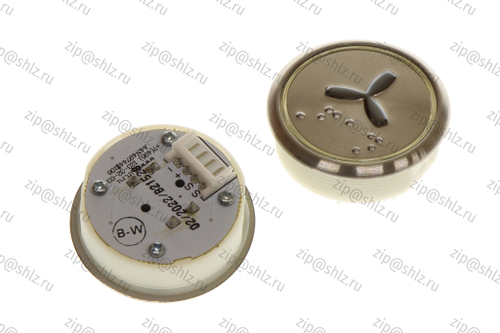 Кнопка (кнопочный модуль) BBP-R331-CMPLT-S-W-FAN-C "Вентилятор", круглая, статическая белая подсветка, Брайль.