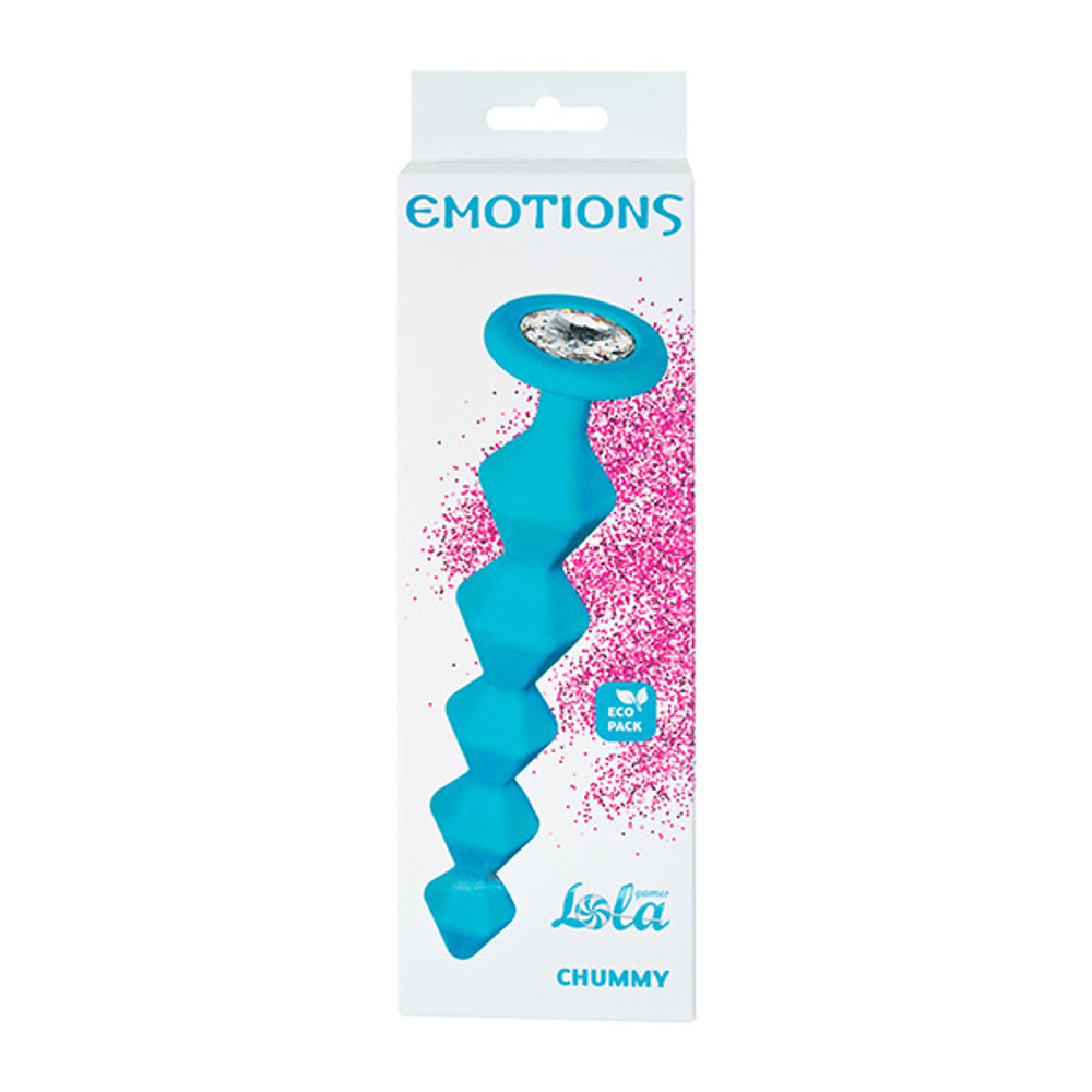 Анальная цепочка 16см с кристаллом Lola Games Emotions Chummy Turquoise 1401-02lola