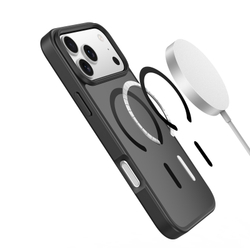 Матовый чехол черного цвета с MagSafe для iPhone 17 Pro Max, серия Yind Series (Open Ring Version) от Dux Ducis