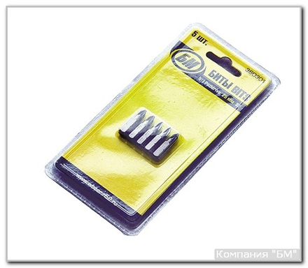 Биты №1 Pozidrive 25 мм 5 шт БМ