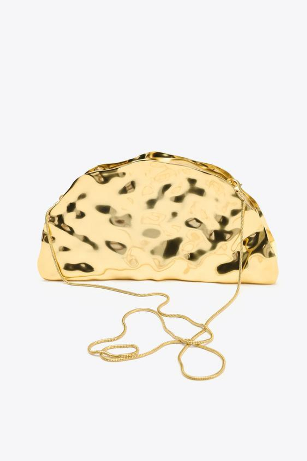 ZARA ЖЕСТКАЯ МЕТАЛЛИЗИРОВАННАЯ СУМКА, ЗОЛОТИСТЫЙ