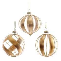 GAEM Украшение новогоднее "Шар/Шар волна/Капля", L8 W8 H10 см, 3в.