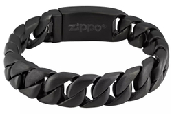 Американский мужской чёрный браслет из ювелирной стали Zippo 2006266 в подарочном футляре