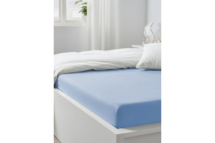 Простынь GoodNight Сатин 200х200х20 Голубой на резинке