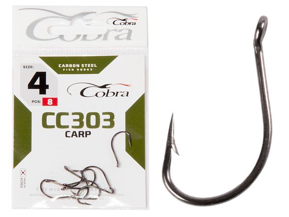 Крючки Cobra CARP CC303 №4, 8 шт.