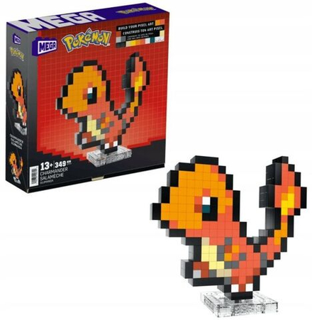 Конструктор Mega Pokemon Pixel Charmander - Сборная модель в пиксельном стиле 349 элемента - Мега Покемон HTH76