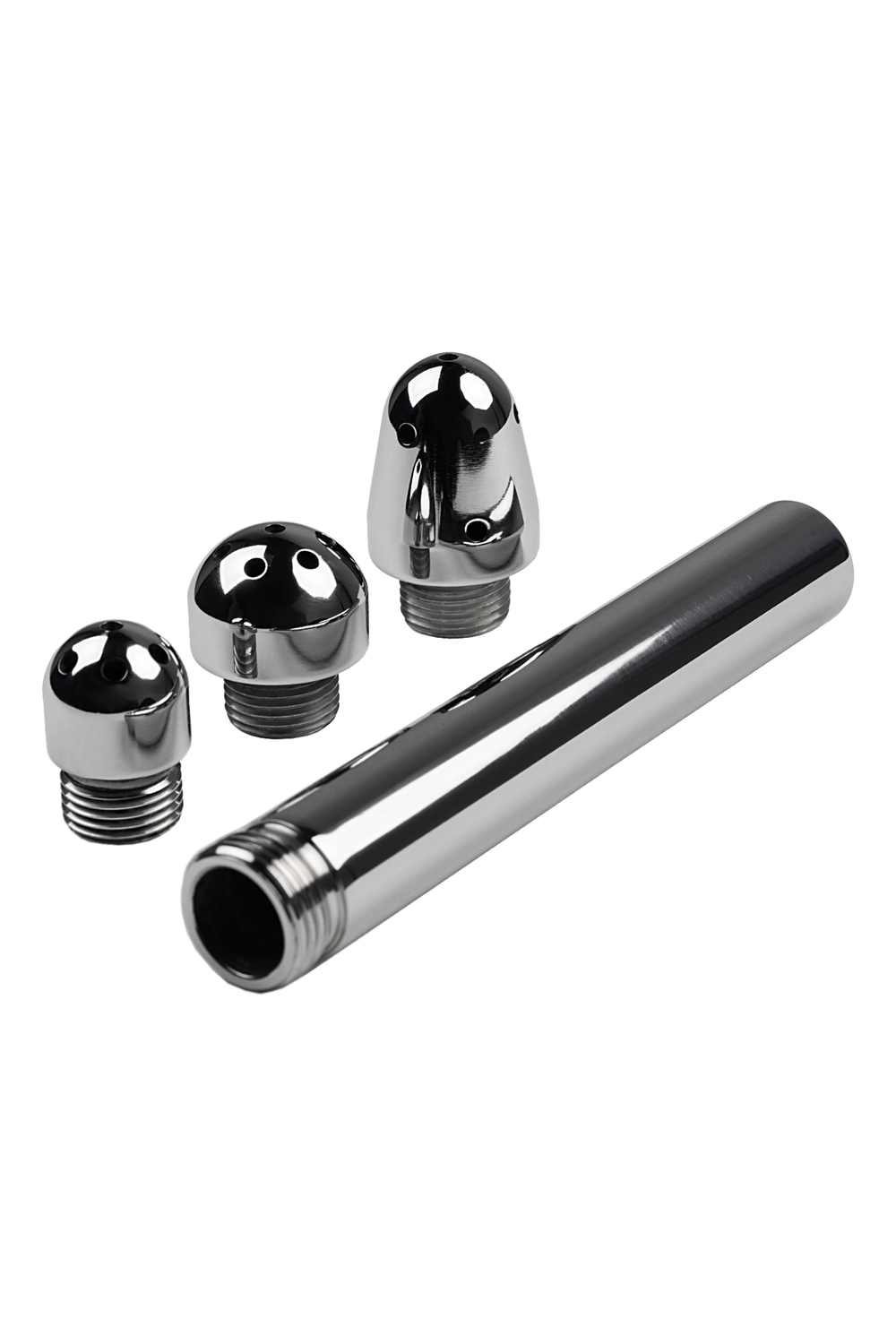 Анальный душ с тремя насадками Toyfa Metal серебристый