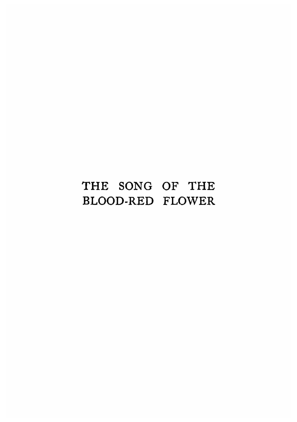 The song of the blood-red flower | Johannes Linnankoski