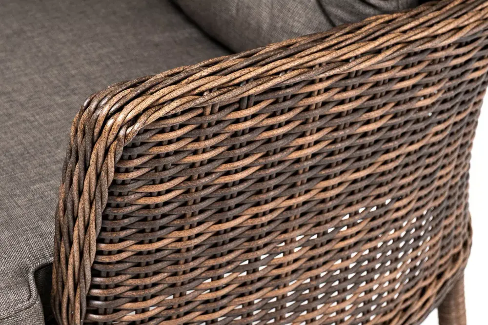 "Алиса" кресло плетеное, цвет коричневый с подушками
