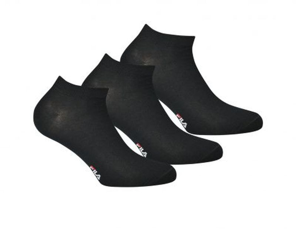 Теннисные носки Fila Quarter Plain Socks Mercerized Cotton F1709 3P - Black