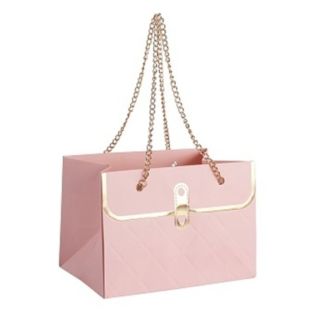 Пакет для цветов, Дамская сумочка, Светло-розовый, 15*10*11 см, 1 шт.