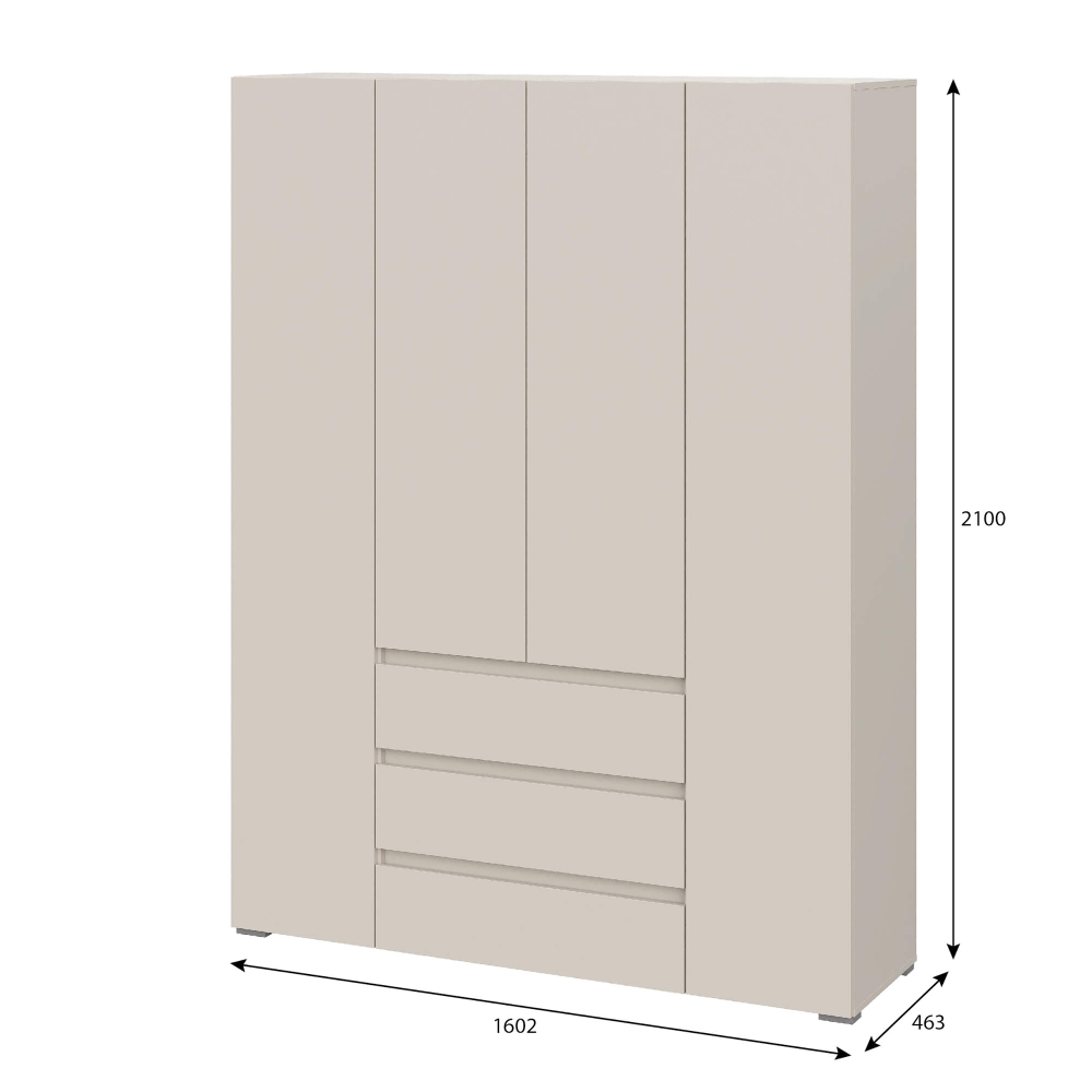 Шкаф с ящиками 4-х створчатый ШК 05 "Люмо"