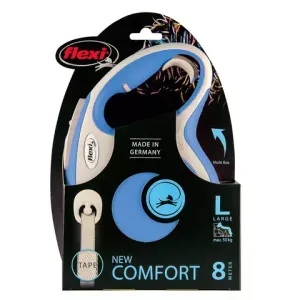 Рулетка flexi NEW LINE Comfort L (до 50 кг) лента 8 м серый/синий