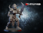 Grand Alliance Destruction Orruk Warclans Orcs Greenskins Воительница Орков №4 с тесаком миниатюра для dnd, днд, pathfinder, фентези, Настольная игра, НРИ, Варгейм, РПГ
