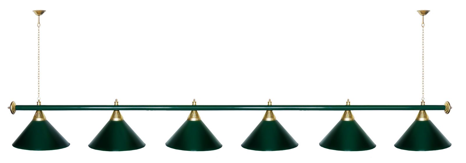 Лампа STARTBILLIARDS 6 пл. (плафоны зеленые,штанга зеленая,фурнитура золото) фото №41