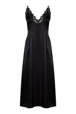 Черное платье-комбинация из шелка OLA OLA