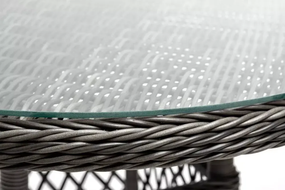 "Эспрессо" плетеный круглый стол, диаметр 80 см, цвет графит