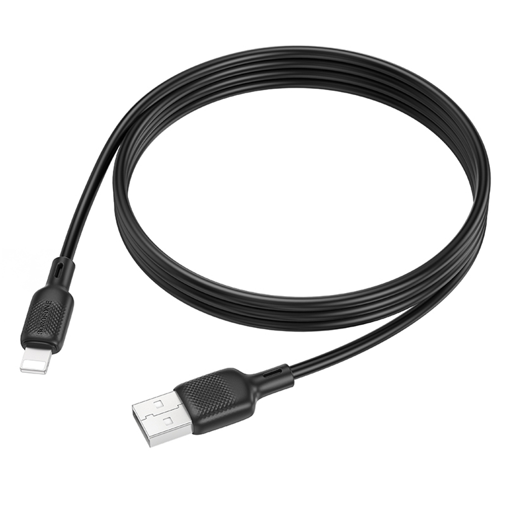 Кабель USB - Lightning BOROFONE BX113 Silicone (черный) 1м