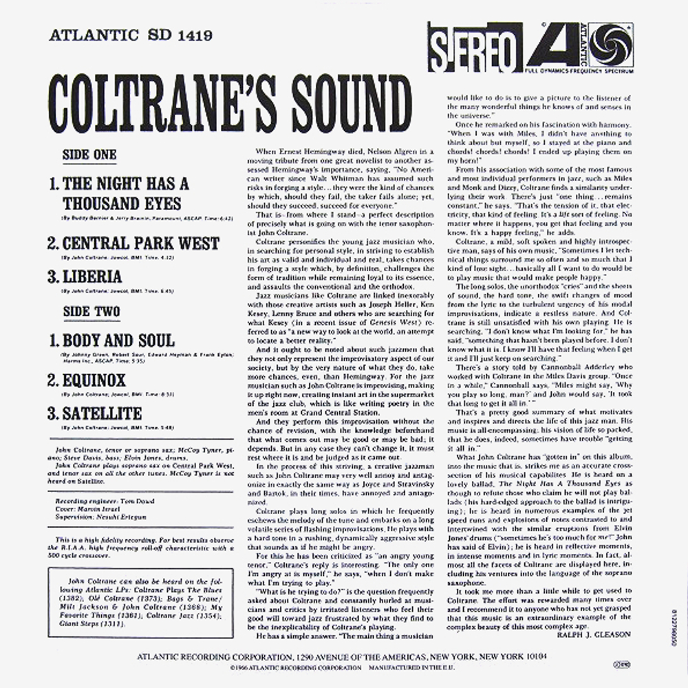 John Coltrane / Coltrane's Sound (LP)