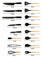 Набор кухонных принадлежностей с ножами премиальный 19 предметов